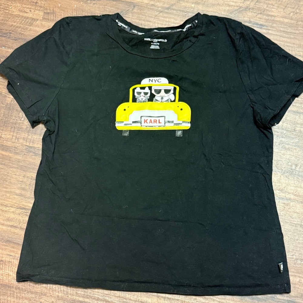 Karl Lagerfeld Karl & Choupette Nyc Taxi Tee Black
